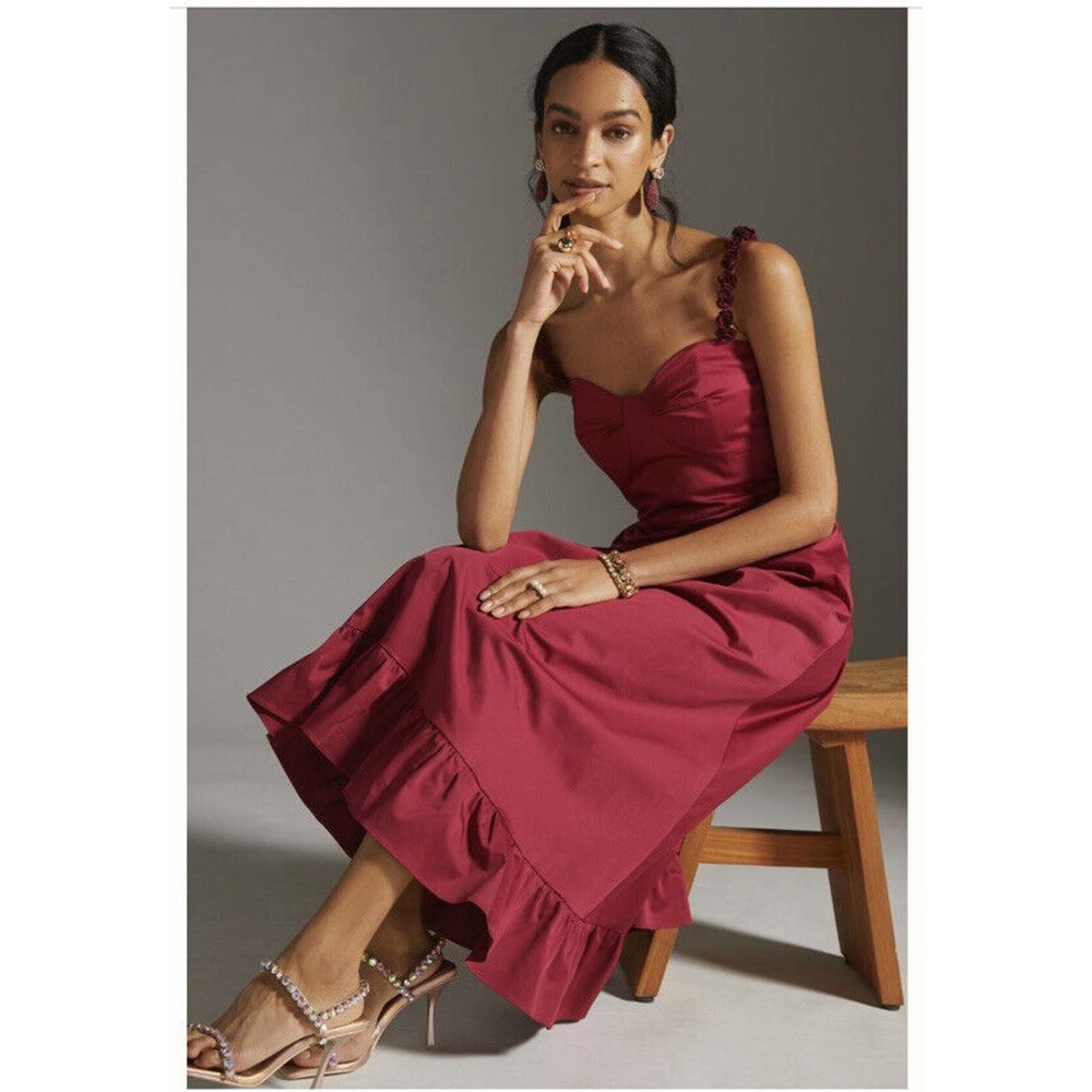 Anthropologie Hutch Floral Hem Rosette Maxi Dress